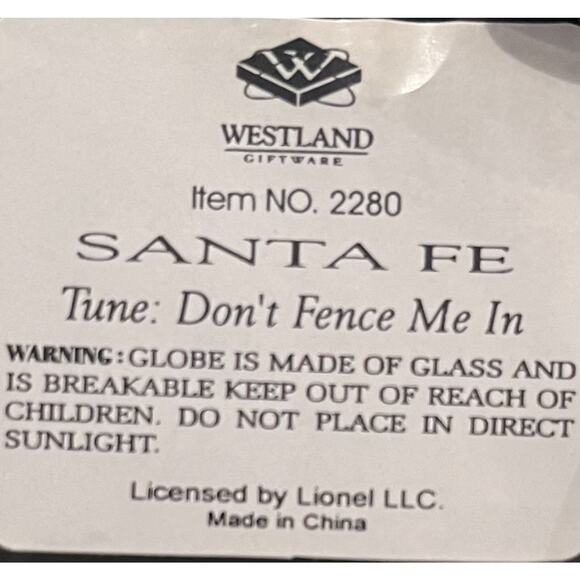 LIONEL - SNOWGLOBE #2280 SANTA FE Railroad train - RARE VINTAGE - NICE!! - Picture 4 of 10